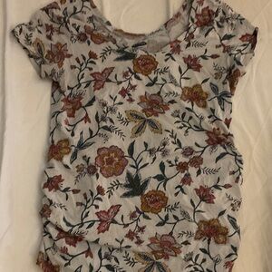 Old Navy Fitted Maternity Floral Short Sleeve Top - Multicolor